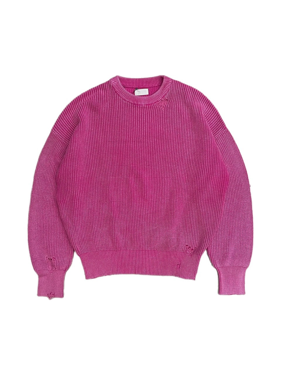 【Chikashitsu +】vintage wash damage knit (3color) / 【チカシツプラス】ビンテージウォッシュダメージ長袖ニット