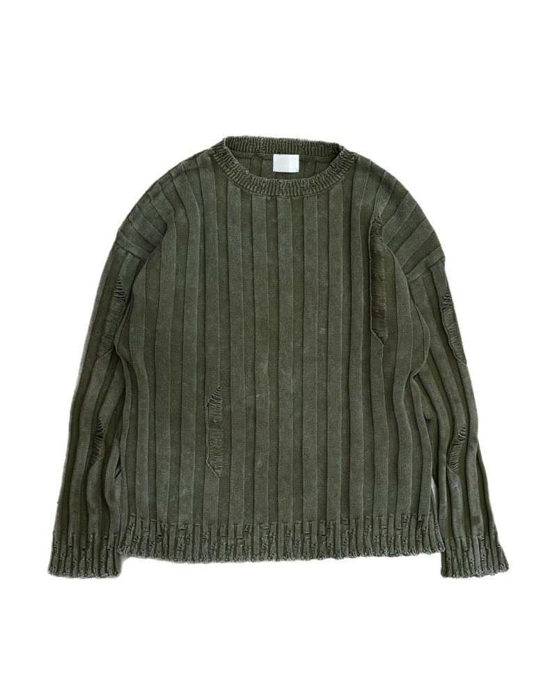 受注制【Chikashitsu +】dirty washing rib knit (2color)