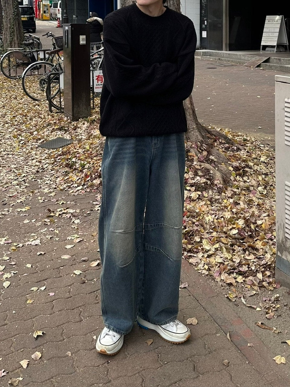 受注制【youll】pin tuck denim pants (2color)