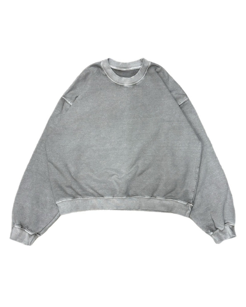 受注制【Chikashitsu +】cropped washing sweat (4color) / 【チカシツプラス】ウォッシングクロップ長袖スウェットシャツ
