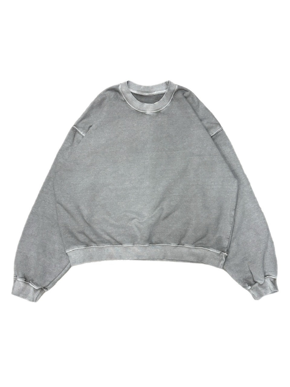 受注制【Chikashitsu +】cropped washing sweat (4color) / 【チカシツプラス】ウォッシングクロップ長袖スウェットシャツ