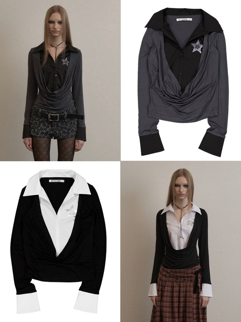 【SETUP-EXE】SHIRTS LAYERED TOP