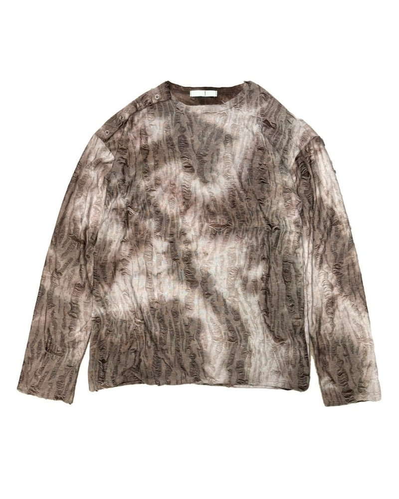 受注制【Chikashitsu +】shoulder button grunge knit (2color)