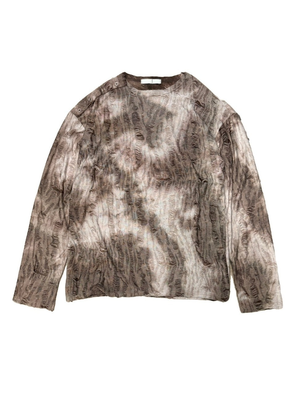 受注制【Chikashitsu +】shoulder button grunge knit (2color)