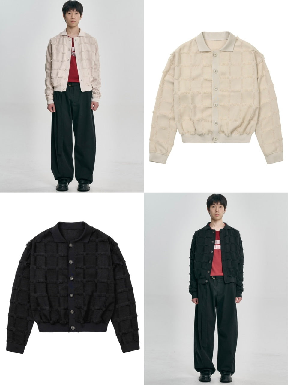 【AJOBYAJO】Fringe Check Cardigan