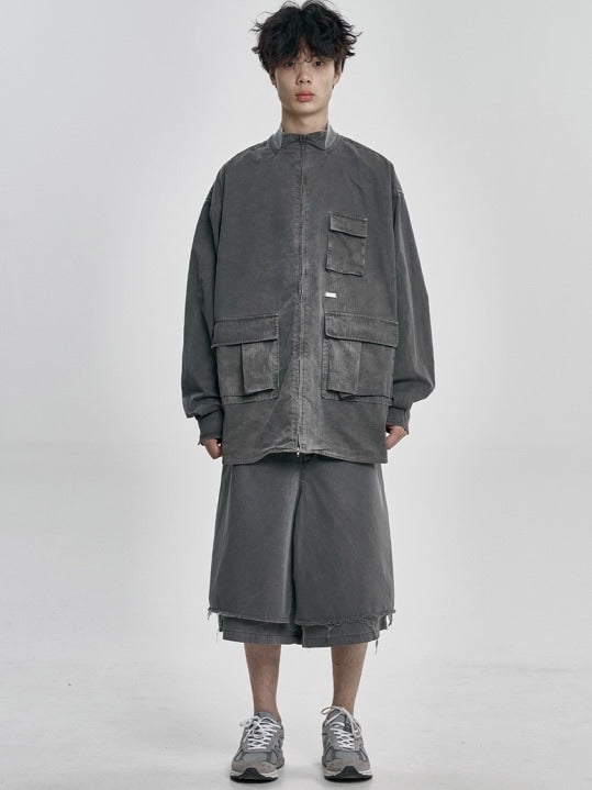 【AJOBYAJO】Ribstop Washed Cargo Shirt Jacket