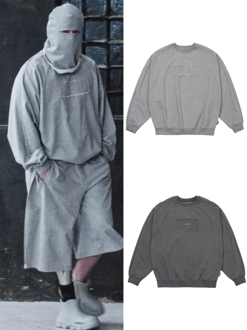 【AJOBYAJO】Raw Edge Batwing Sweatshirt
