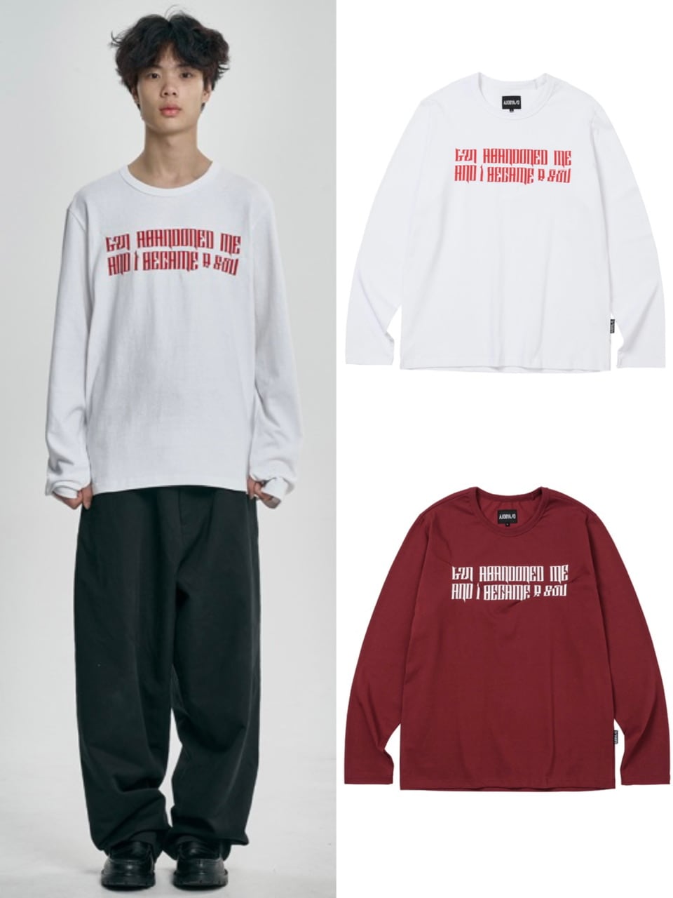 【AJOBYAJO】The Contorted Excuse Long Sleeves T-Shirt