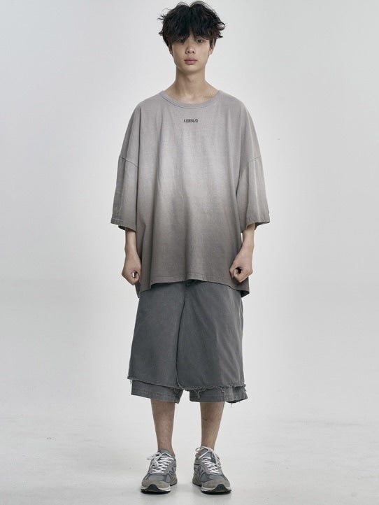 【AJOBYAJO】Washed Layered Skirt Shorts