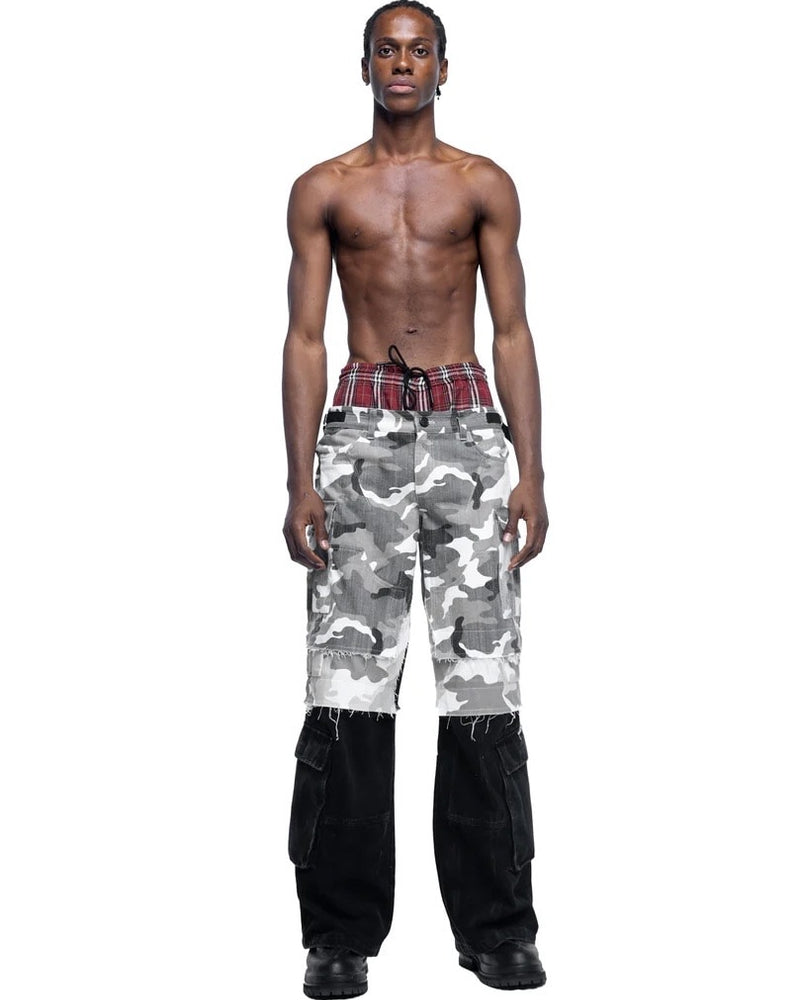 【The Boy Has No Patience】Prince Of Darkness Camouflage Stitching Four-In-One Overalls