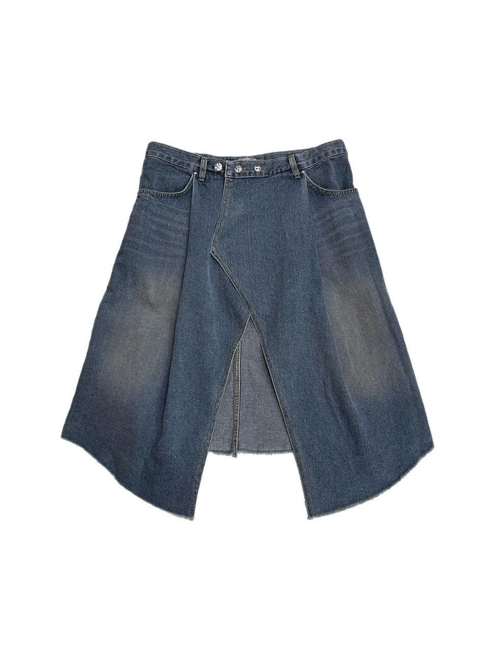 受注制【Chikashitsu +】wrapping design denim skirt (2color)