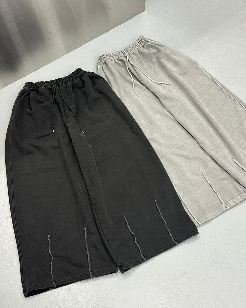 受注制【LUV CODE】pigment sweat wide pants (2color)