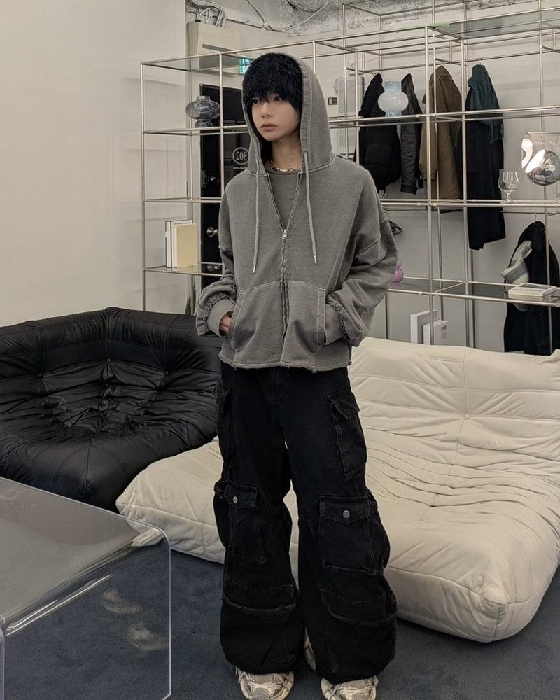 国際配送【LUV CODE】pocket denim cargo pants