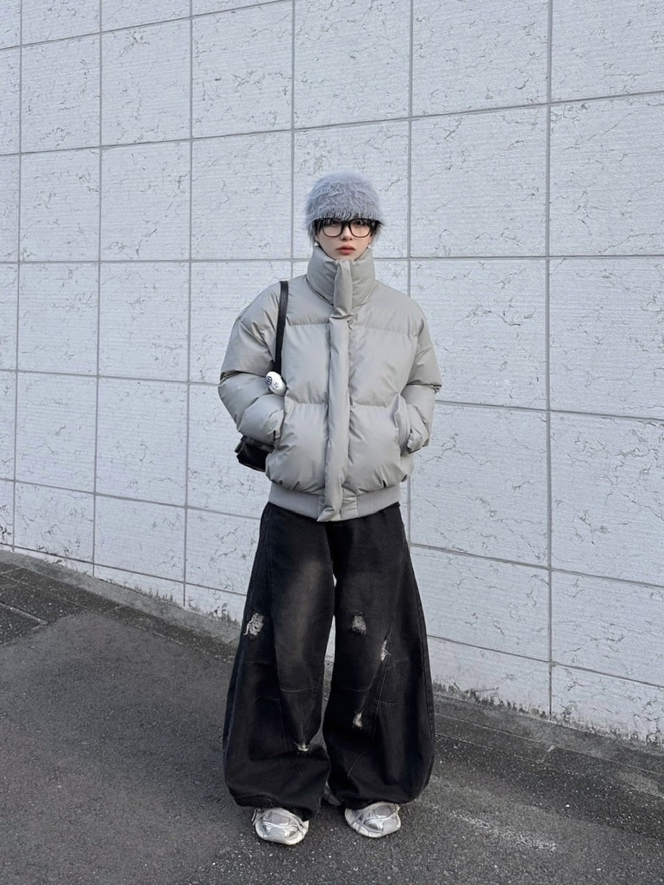 国際配送【LUV CODE】point damage balloon denim pants