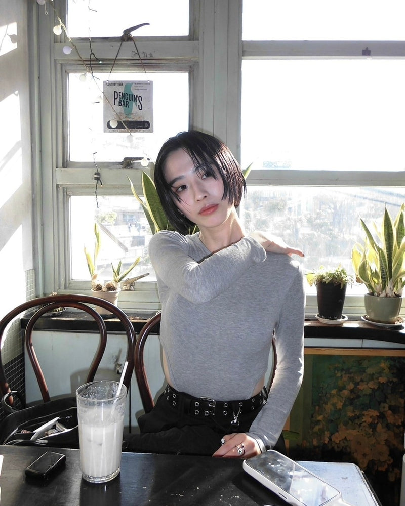 【oaks】side slit long sleeve (2color)