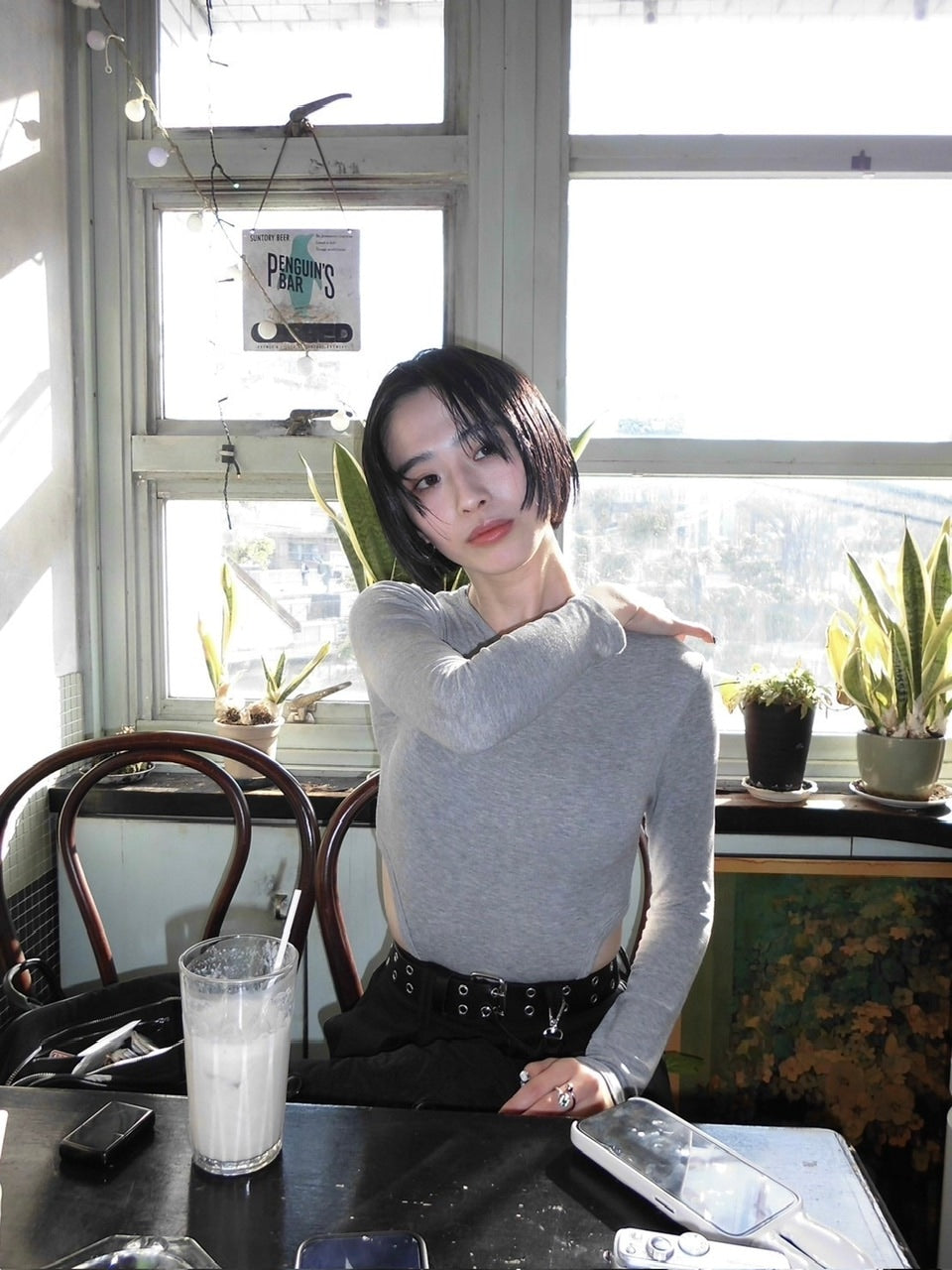 【oaks】side slit long sleeve (2color)