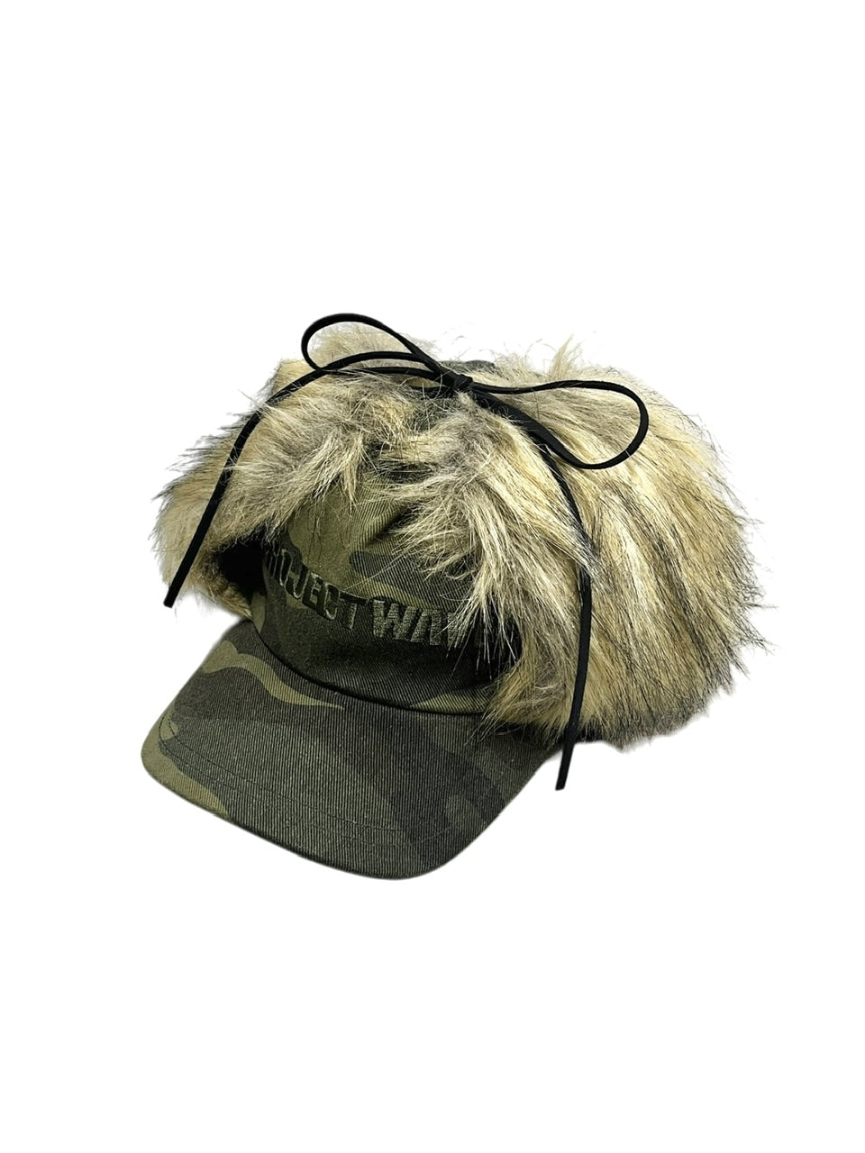 受注制【Never mind the XU】camouflage fur cap