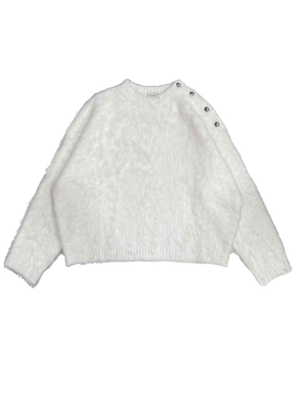 【Chikashitsu +】half off shoulder button knit (3color)