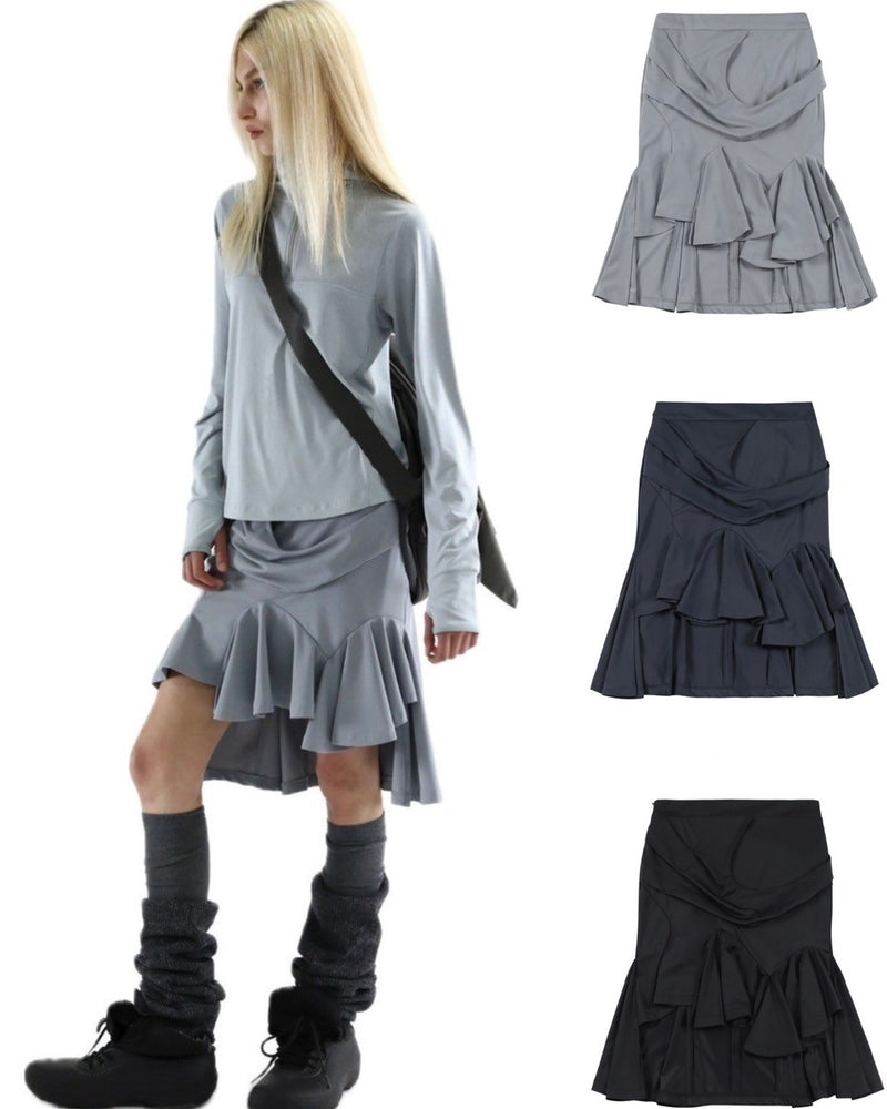 【DIFFERENTIS】Draped Jersey Skirt