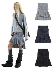 【DIFFERENTIS】Draped Jersey Skirt