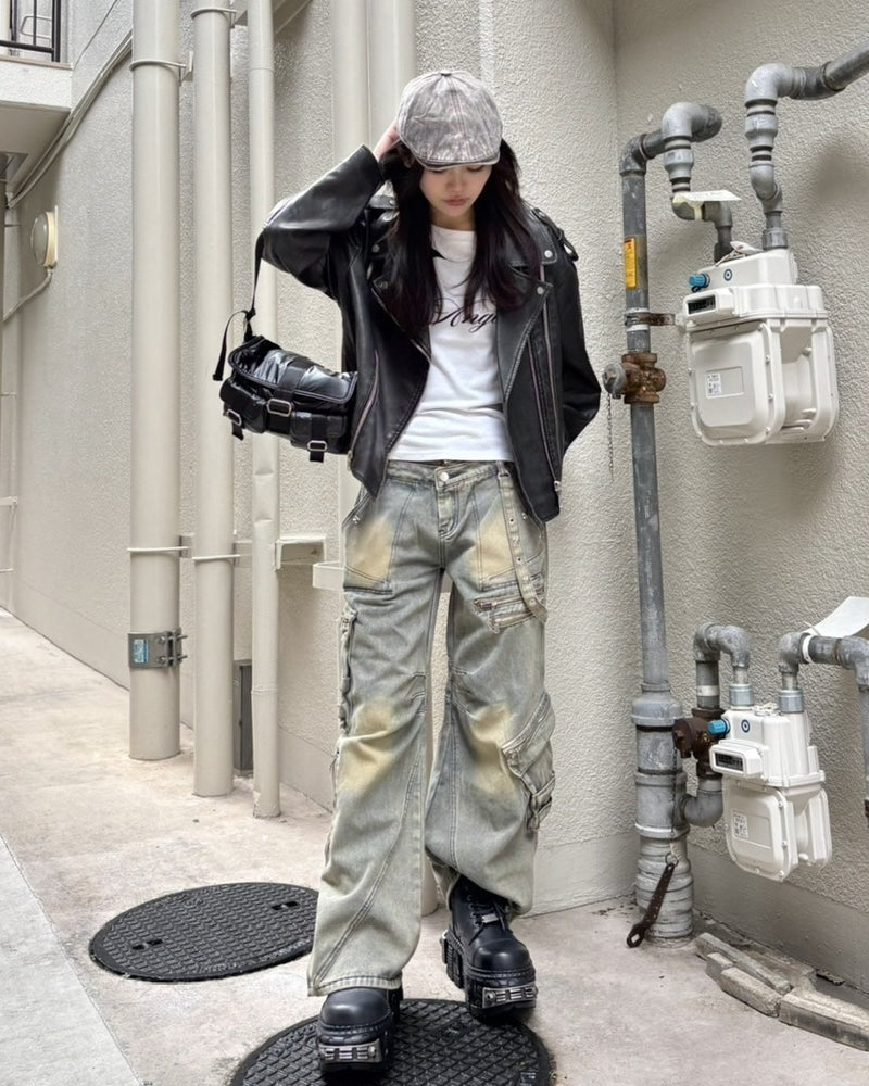 受注制【Never mind the XU】layered denim pants / 【エックスユー ドッグ】レイヤードデニムパンツ
