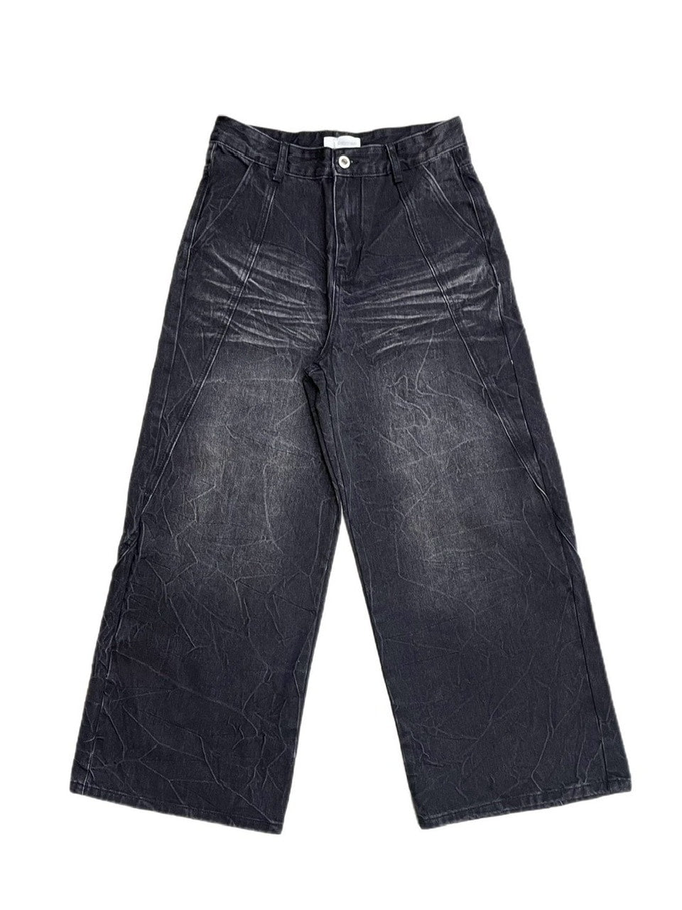 受注制【Chikashitsu +】curve stitch wide denim pants / 【チカシツプラス】カーブステッチワイドデニムパンツ