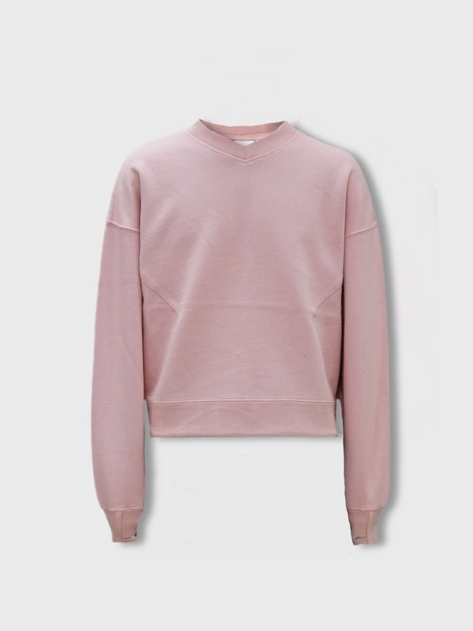 【CS】cropped vneck sweat shirt (pink)
