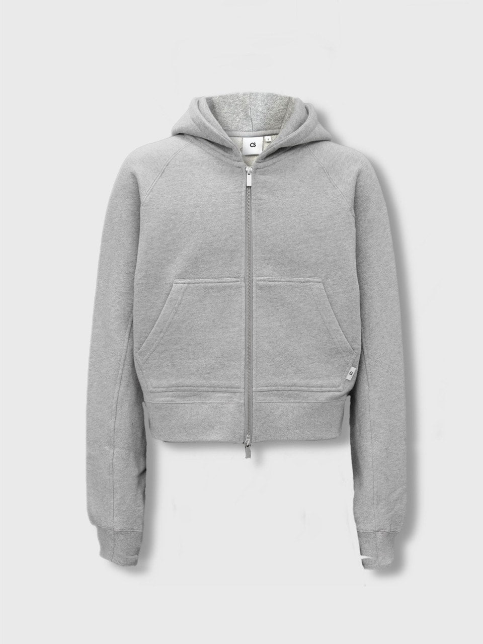 【CS】cropped double zip hoodie (gray)