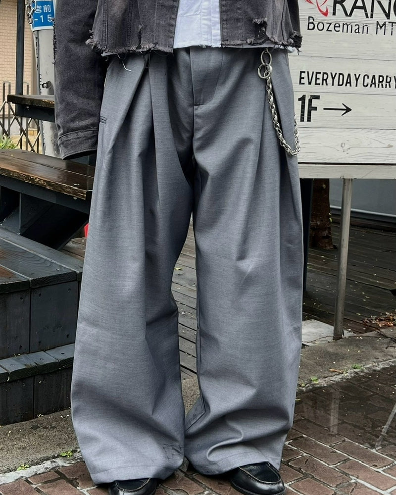 大阪店WEB限定受注制【Chikashitsu +】double tuck balloon slacks (2color)