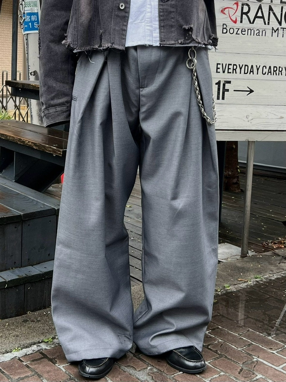 大阪店WEB限定受注制【Chikashitsu +】double tuck balloon slacks (2color)