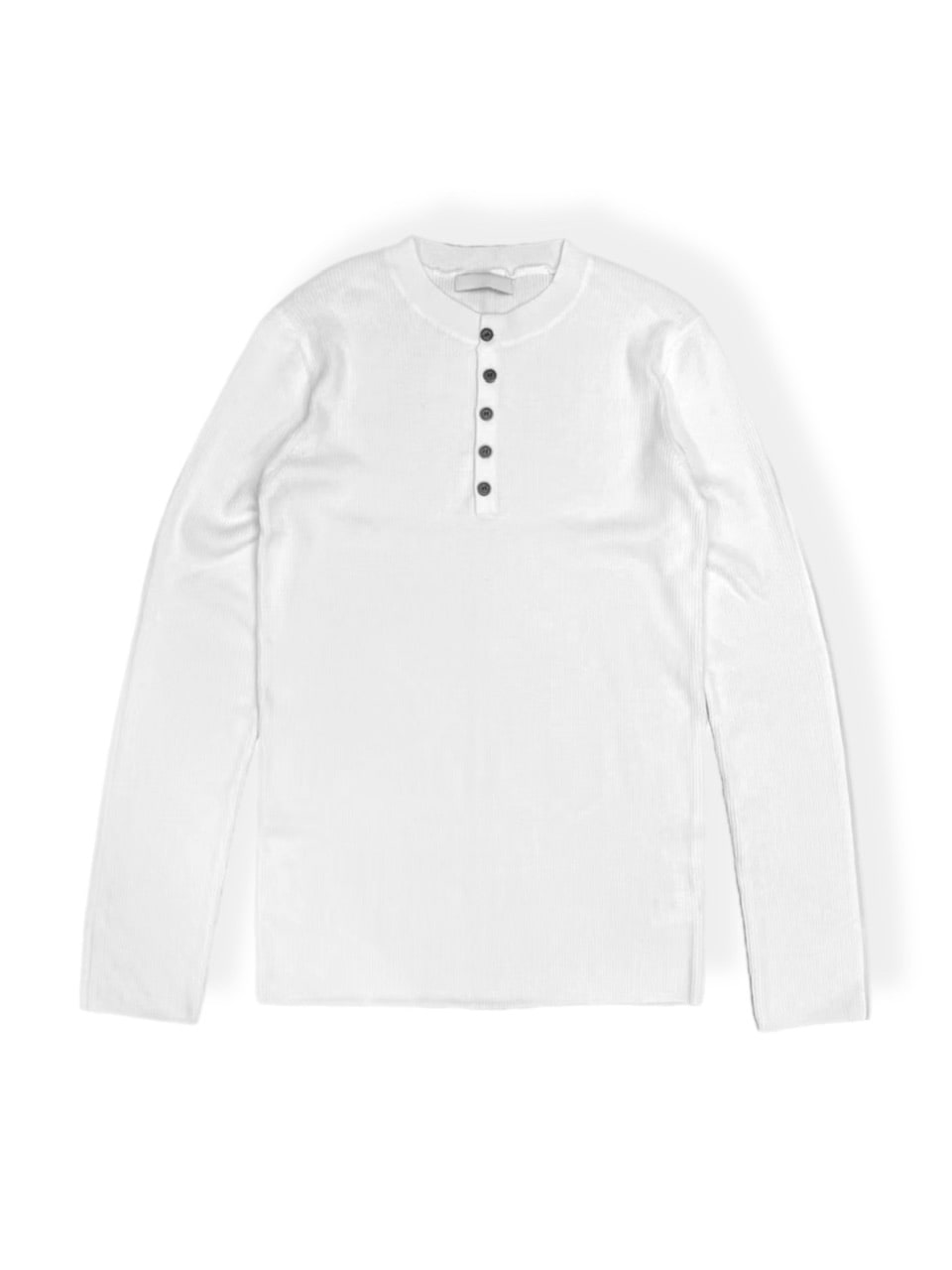 【CS】cut off henry neck tee　chikashitsu+ Chikashitsu +】henley neck long sleeve knit (4color) – PRESSING