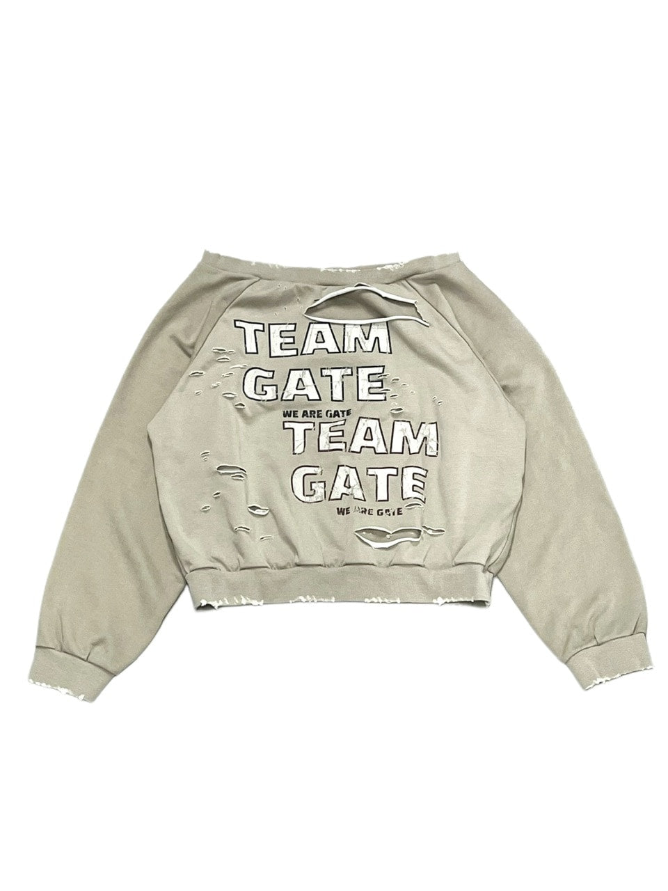 受注制【Never mind the XU】damage off shoulder sweat (2color)