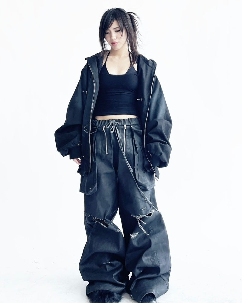 【haveyoudiedbefore?】MM Overdyed Canvas Hoodie / 【ハブユーダイドビフォー?】オーバーダイキャンバスジップアップ長袖パーカー