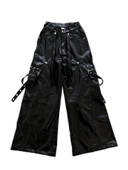 【haveyoudiedbefore?】Bondage, Leather Oversized Pants /【ハブユーダイドビフォー】ボンテージコーティングオーバーサイズワイドパンツ