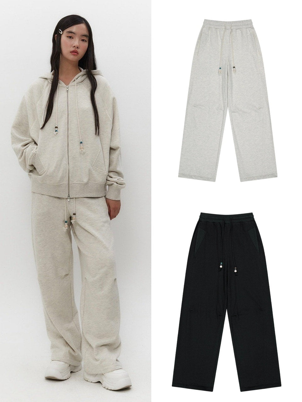 【TUOMIO】STRING CHARM SWEATPANTS