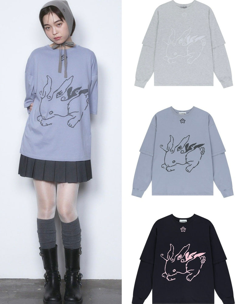 【TUOMIO】BUNNY LAYERED LONG SLEEVES