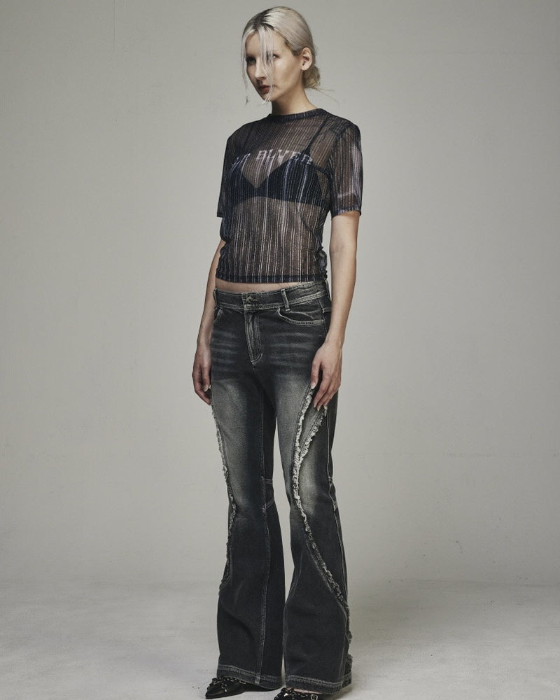 【BLR BLUER】BLUER GRAPHIC MESH SHORT SLEEVE