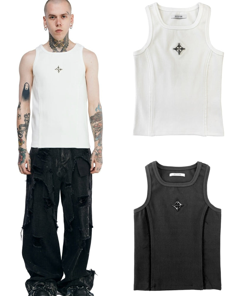 【BLR BLUER】Logo Rivet Sleeveless
