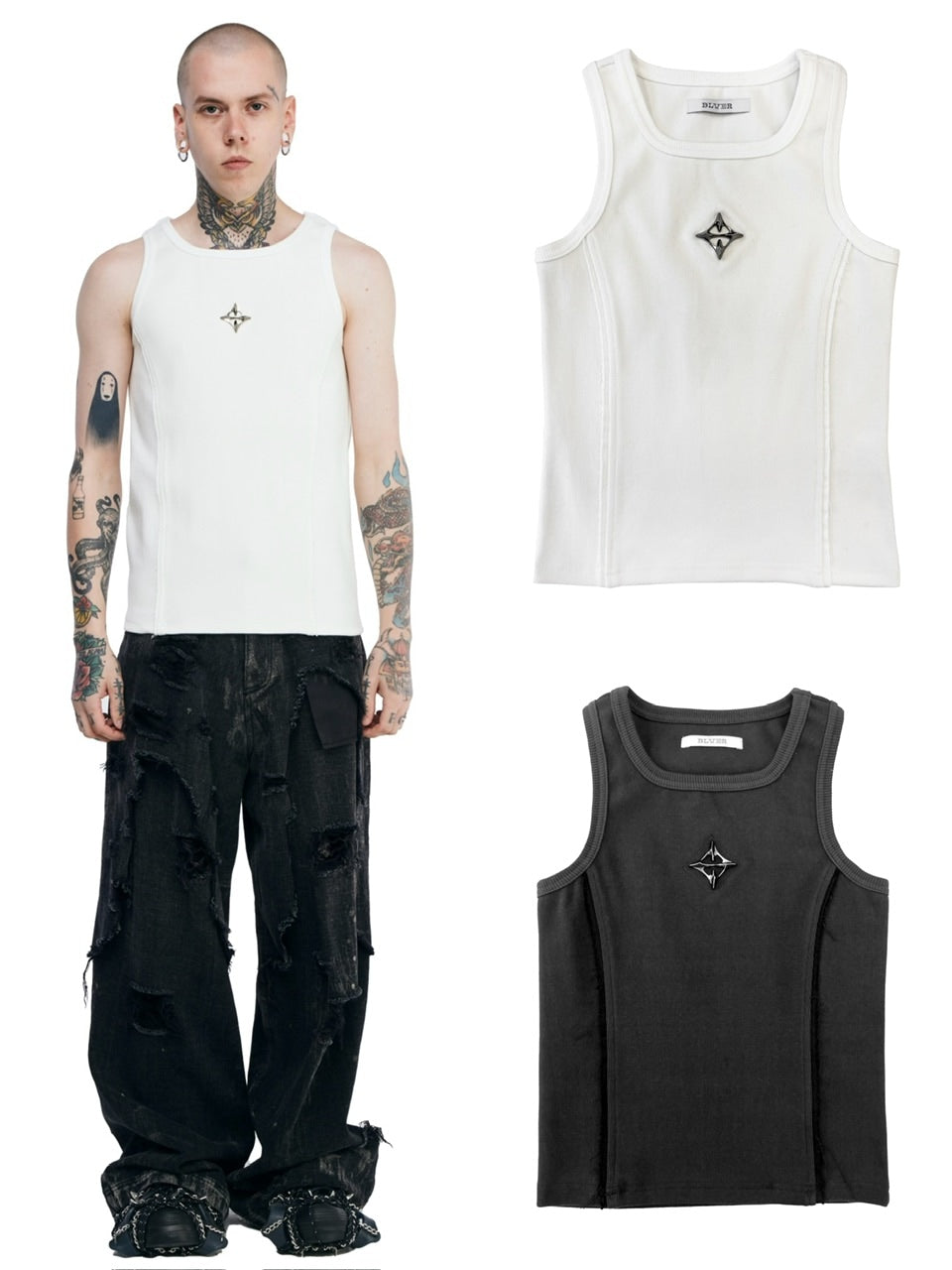 【BLR BLUER】Logo Rivet Sleeveless