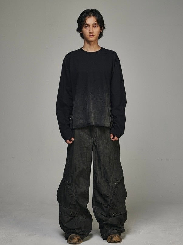 【BLR BLUER】DESTROYED GRADATION WASHING LONG SLEEVE