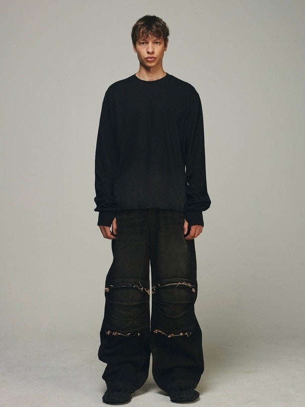 【BLR BLUER】DESTROYED BACK GRADATION WASHING LONG SLEEVE