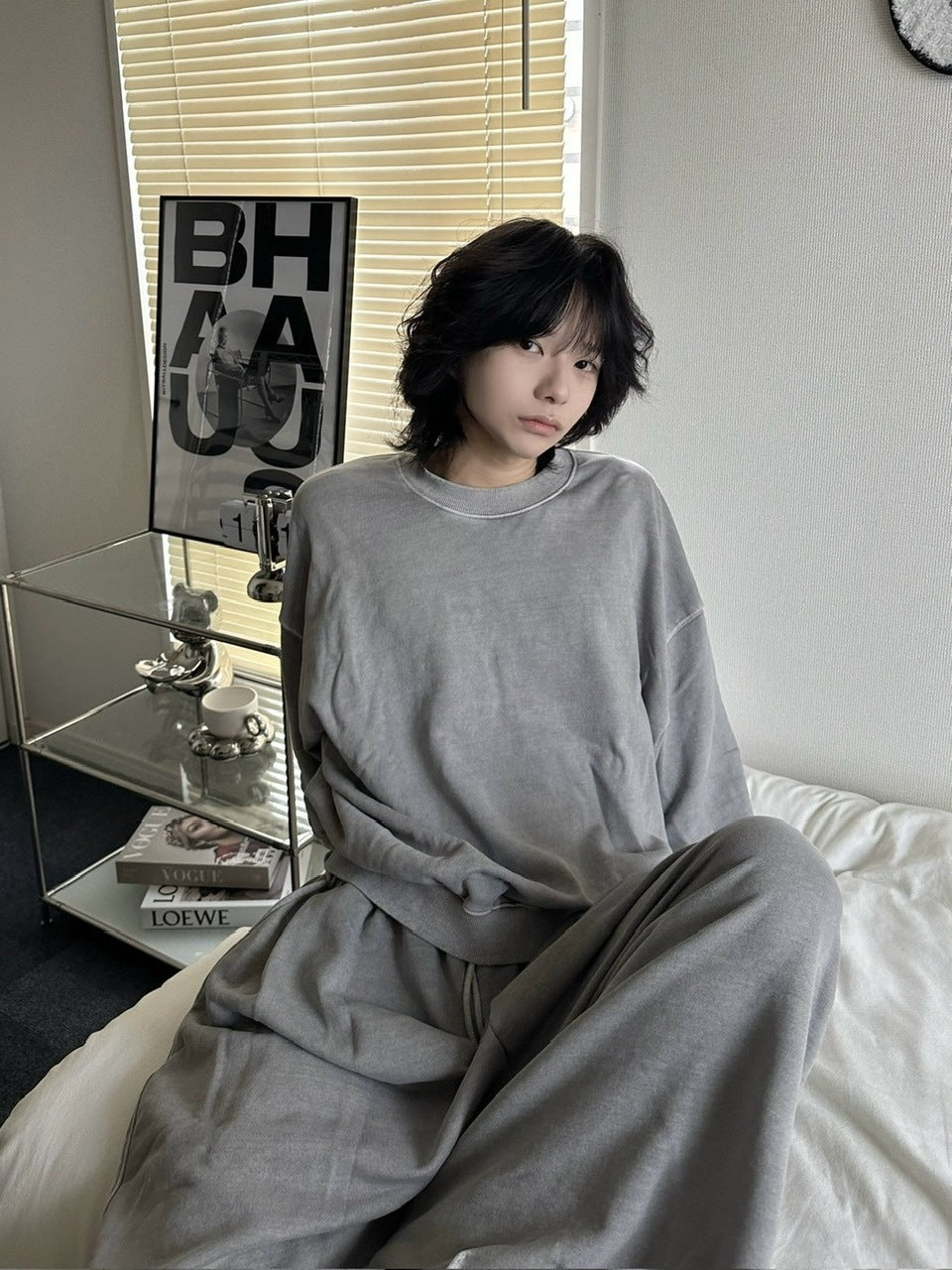 受注制【LUV CODE】pigment sweat shirt (2color)