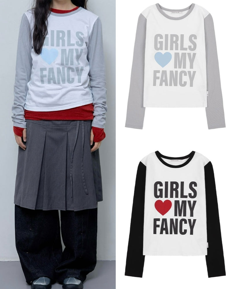 【FANCY CLUB】GIRLS MY FANCY LONG SLEEVE / 【ファンシークラブ】ロゴプリント長袖Tシャツ