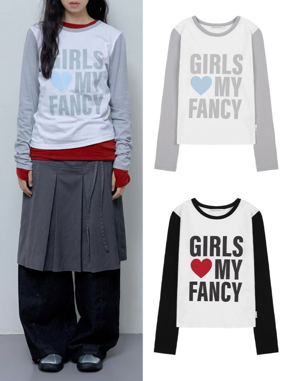 【FANCY CLUB】GIRLS MY FANCY LONG SLEEVE / 【ファンシークラブ】ロゴプリント長袖Tシャツ