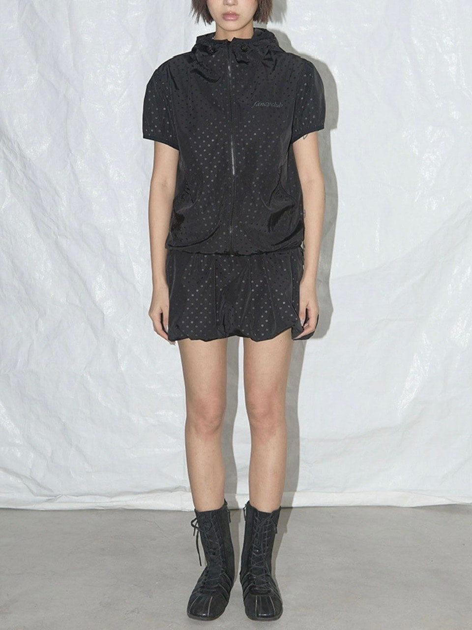 【FANCY CLUB】DOT NYLON BALLOON SKIRT