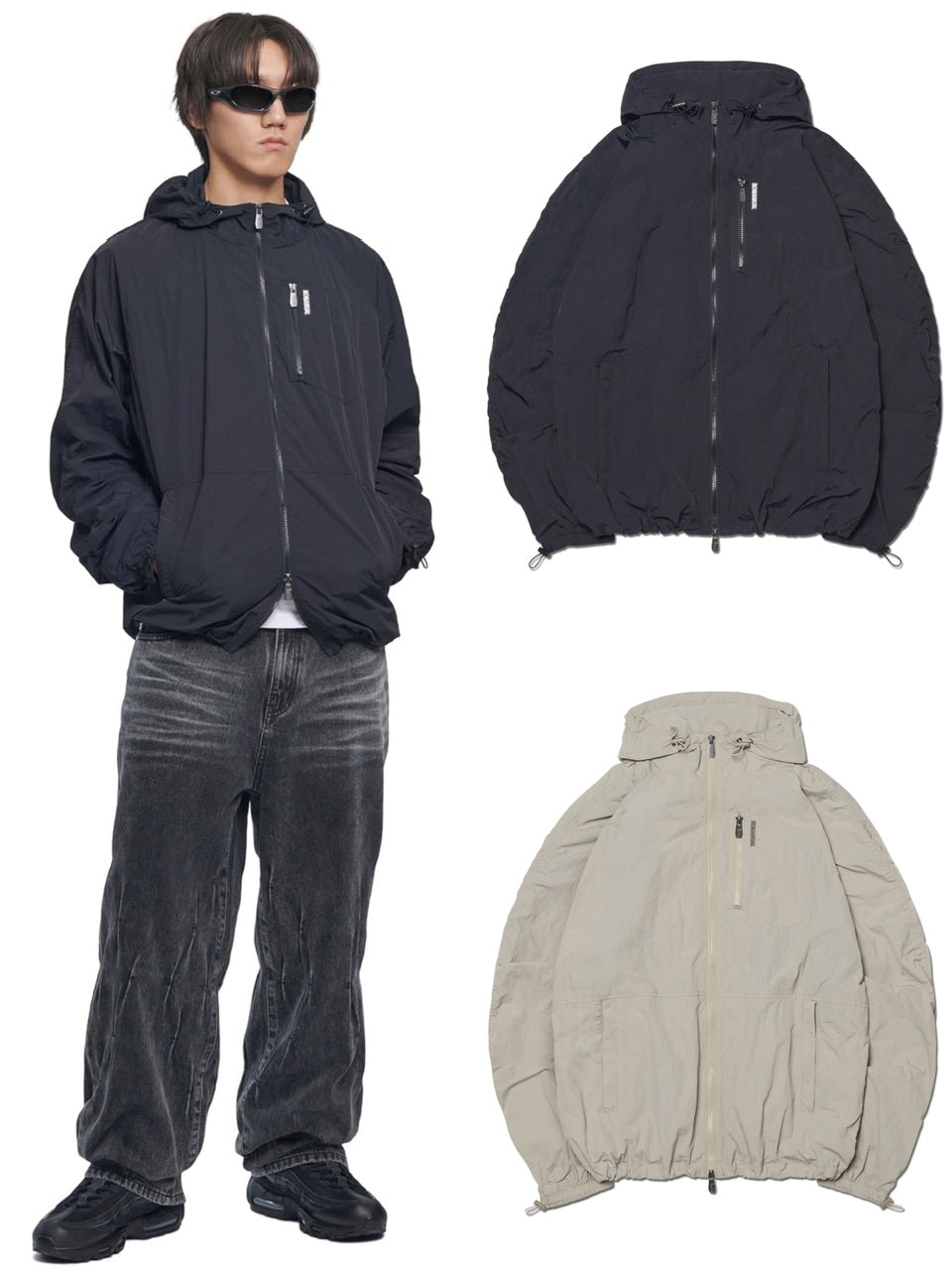 【NOMANUAL】SAIL WIND SHELL / 【ノーマニュアル】ロゴ長袖パーカー