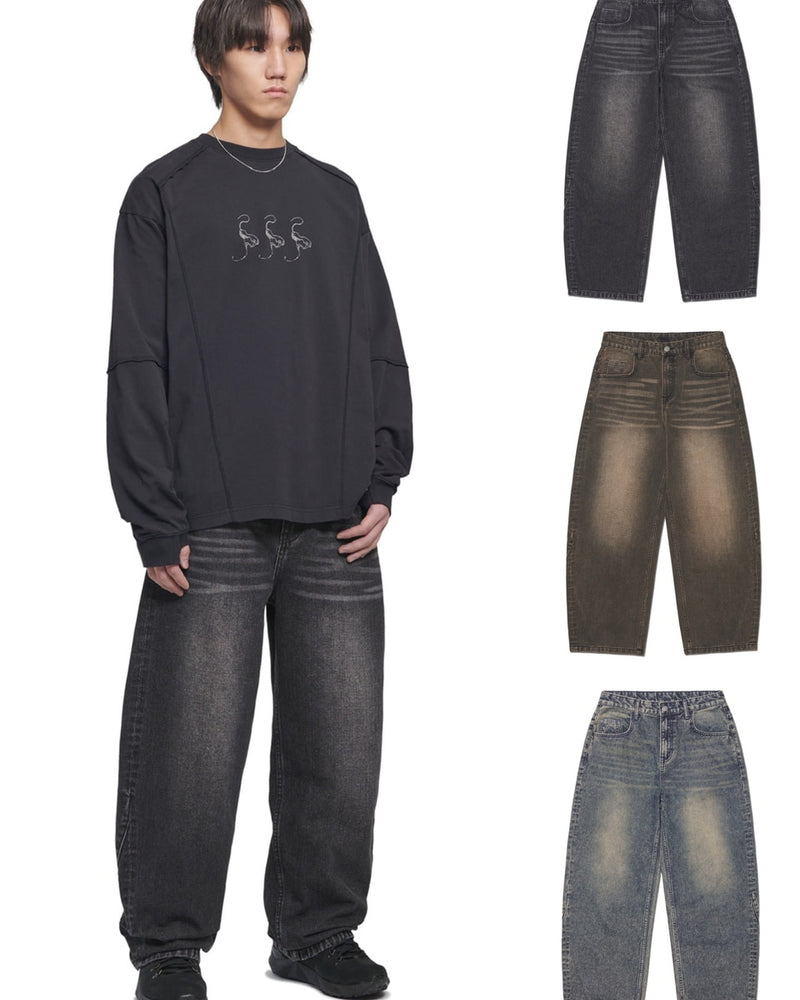 【NOMANUAL】B.C.L DENIM PANTS / 【ノーマニュアル】ワイドデニムパンツ
