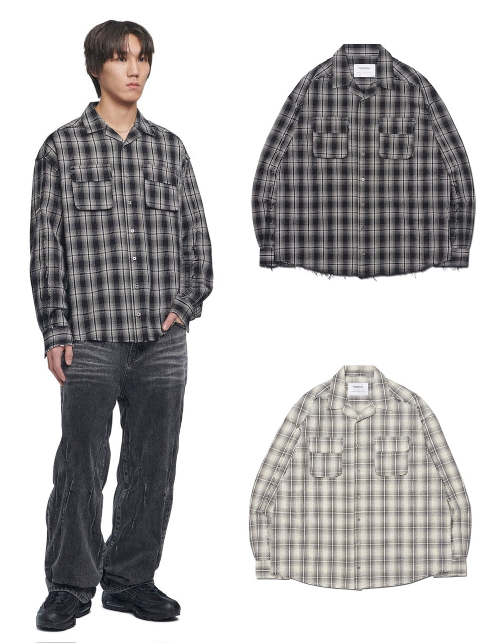 【NOMANUAL】SEERSUCKER CHECK SHIRTS
