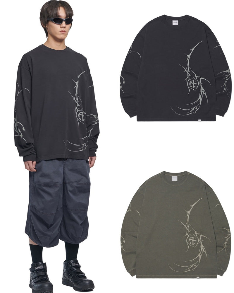 【NOMANUAL】M.P GRAPHIC LONG SLEEVE TEE / 【ノーマニュアル】グラフィックプリント長袖Tシャツ