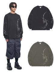 【NOMANUAL】M.P GRAPHIC LONG SLEEVE TEE / 【ノーマニュアル】グラフィックプリント長袖Tシャツ